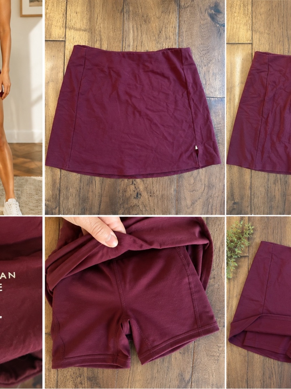 American Eagle burgundy knit micro skort. Size small